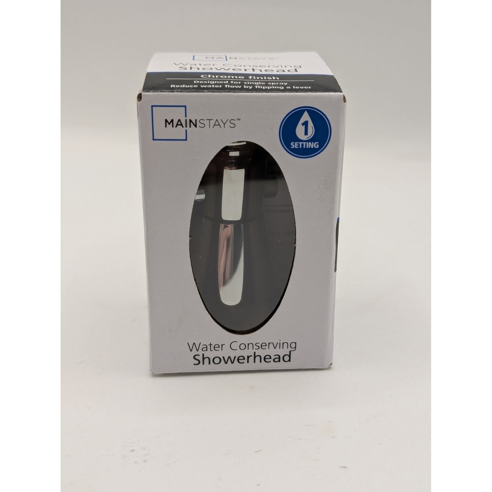 Mainstays Water Conserving Showerhead Chrome Single Spray 1.8 GPM SJ-SH028-1 NEW